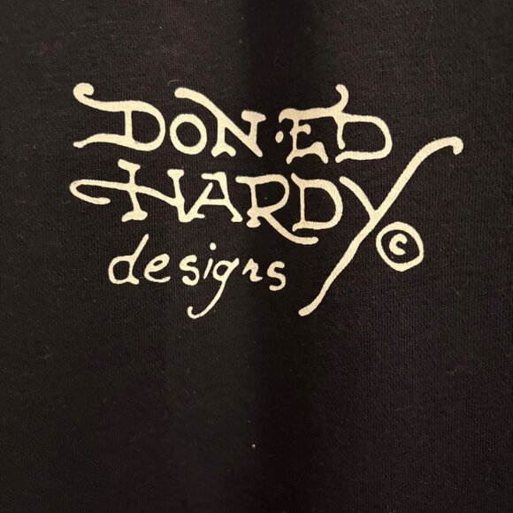 Ed Hardy Black Flared Sweatpants NEW NWT - Picture 4 of 7